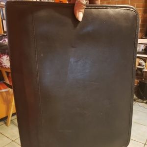 Genuine COACH black leather folio